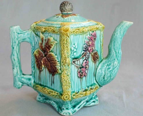 Adams-and-Bromley-majolica-blackberry-teapot Blackberry teapot