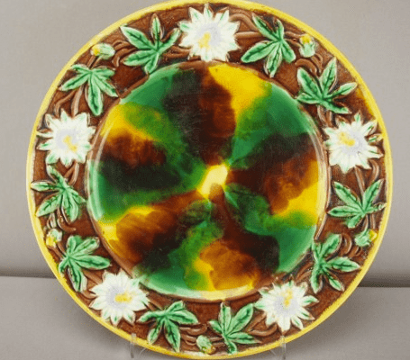 Adams-and-Bromley-majolica-floral-charger.jpg Floral charger