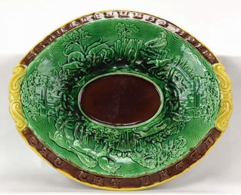 Adams-and-Bromley-majolica-hunting-bread-tray Hunting bread tray