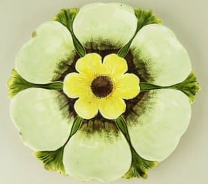 Julius Dressler pansy oyster plate