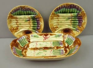 Asparagus server and plates
