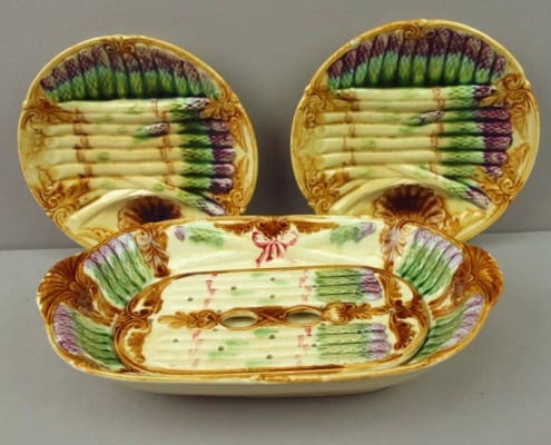 Asparagus server and plates