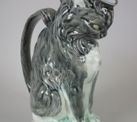 Gustavsberg-majolica-cat-pitcher-Minton-style