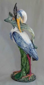 Minton heron and fish ewer by Hugues Protat