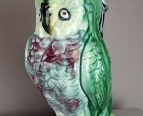 Morley-majolica-owl-pitcher
