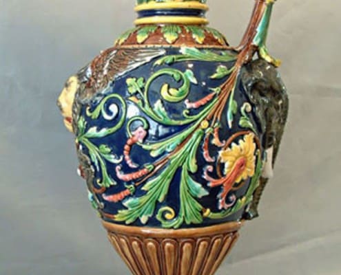 Schiller-majolica-elephant-lion-ewer
