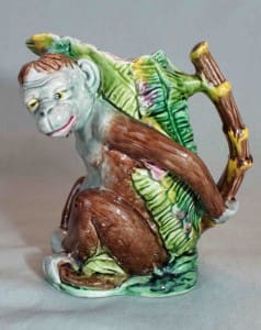 Monkey and banana leaf pitcher