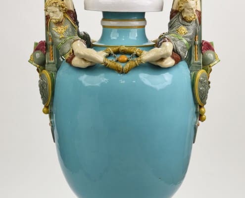 Minton-majolica-Prometheus-vase-Simyan The Prometheus vase by Victor Simyan