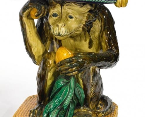 Minton-majolica-monkey-garden-seat Minton monkey garden seat